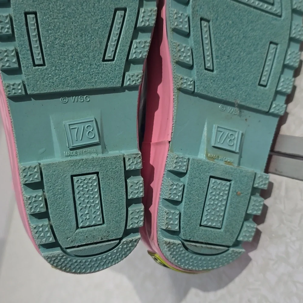 Girl’s Western‎ Chief Lucky Unicorn turquoise Rain Boots Size 7/8